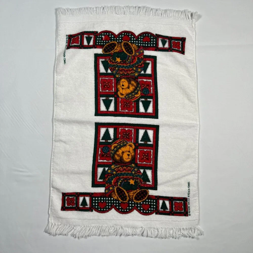 Revere Mills Teddy Bear Christmas Towel 14